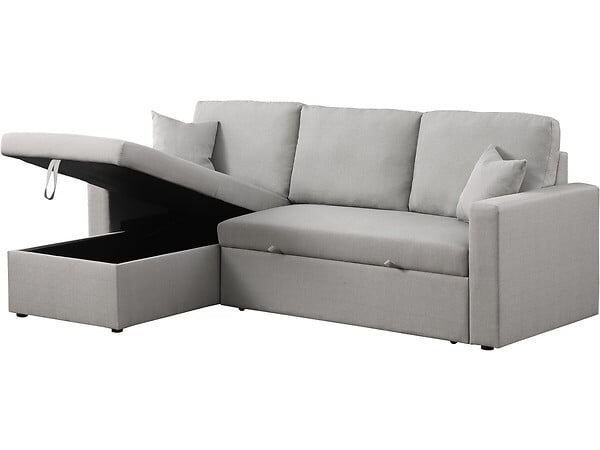 HABITAT ET JARDIN - Canapé d'angle convertible/ réversible avec coffre "Alain" - 3 places - Gris clair - large