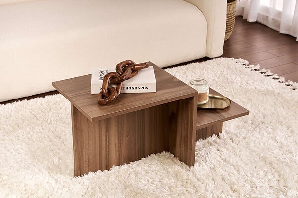 HABITAT ET JARDIN - Table basse en bois "Harmony" - 80 x 40 x 40 cm - Noyer - large