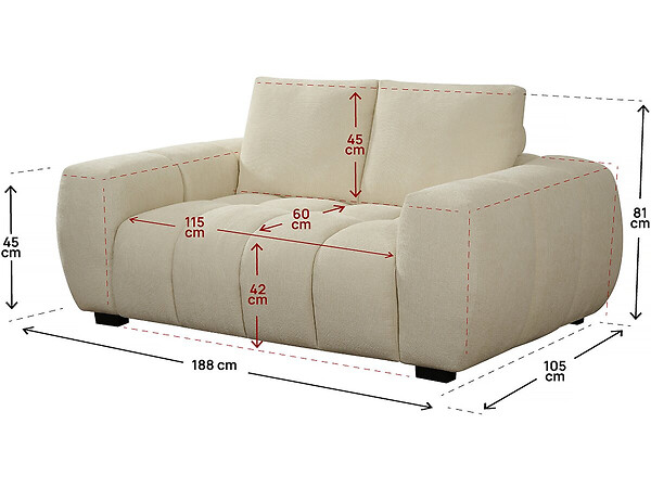 HABITAT ET JARDIN - Canapé "Cambon" - 2 places - Beige - large