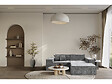 HABITAT ET JARDIN - Canapé droit modulable avec ottoman en tissu texturé "Lusso" - 3 places - Gris - vignette