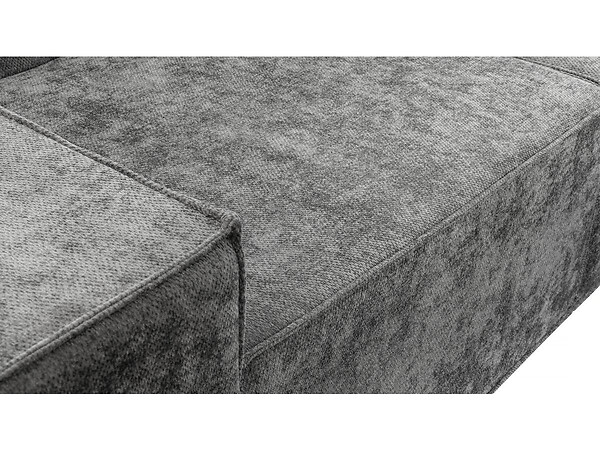 HABITAT ET JARDIN - Canapé droit modulable avec ottoman en tissu texturé "Lusso" - 3 places - Gris - large