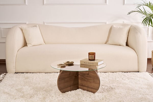 HABITAT ET JARDIN - Table basse en bois "Aeris" - 75 x 75 x 35 cm - NoyerTransparent - large