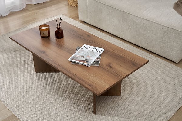 HABITAT ET JARDIN - Table basse en bois "Sabin" - 60 x 119 x 40 cm - Noyer - large