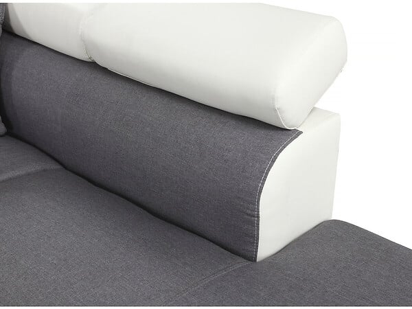 HABITAT ET JARDIN - Canapé d'angle convertible "Sophia luxe" - 265 x 190.5 x 80/91 cm - Blanc / Gris - 5 places - Angle gauche - large