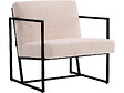 HABITAT ET JARDIN - Fauteuil "Kennedy" en velours et métal - 73. 5 x 75.5 x 81 cm - Crème - vignette
