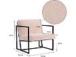 HABITAT ET JARDIN - Fauteuil "Kennedy" en velours et métal - 73. 5 x 75.5 x 81 cm - Crème - vignette