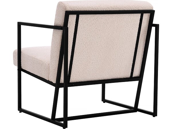 HABITAT ET JARDIN - Fauteuil "Kennedy" en velours et métal - 73. 5 x 75.5 x 81 cm - Crème - large