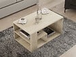 HABITAT ET JARDIN - Table basse en bois "Eros" - 80 x 40 x 50 cm - Travertin - vignette