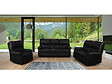 HABITAT ET JARDIN - Canapé relax "Lincoln" - 197 x 89 x 103 cm - 3 places - Noir - vignette
