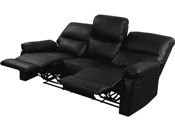 HABITAT ET JARDIN - Canapé relax "Lincoln" - 197 x 89 x 103 cm - 3 places - Noir - large
