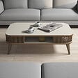 HABITAT ET JARDIN - Table basse en bois "Eylül" - 105 x 60 x 34 cm - Crème - vignette