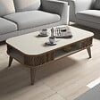 HABITAT ET JARDIN - Table basse en bois "Eylül" - 105 x 60 x 34 cm - Crème - vignette