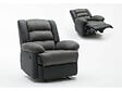 HABITAT ET JARDIN - Fauteuil relax "Buckingham" - 85 x 93 x 100 cm - Noir / Gris foncé - vignette