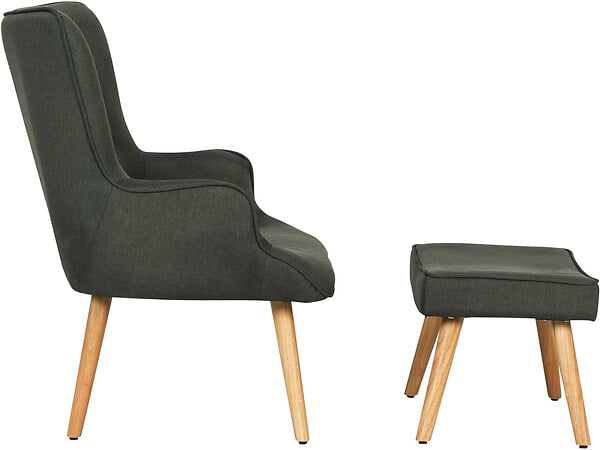 HABITAT ET JARDIN - Fauteuil style scandinave tissu "Odense" - 1 place - Gris foncé - large