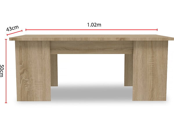 HABITAT ET JARDIN - Table basse "Diana" - 102 x 50 x 43 cm - Chêne - large