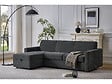 HABITAT ET JARDIN - Canapé d'angle réversible et convertible express en tissu "Celia" - 3 places - Gris - vignette