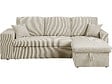 HABITAT ET JARDIN - Canapé d'angle en velours côtelé convertible/réversible "Axel" - 3 places - Beige - vignette