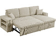 HABITAT ET JARDIN - Canapé d'angle en velours côtelé convertible/réversible "Axel" - 3 places - Beige - vignette