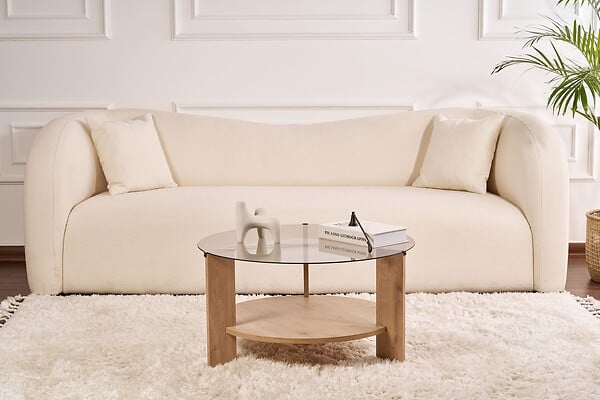 HABITAT ET JARDIN - Table basse en bois "Clara" - 75 x 75 x 40 cm - Chêne SaphirFumées - large