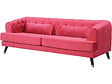 HABITAT ET JARDIN - Canapé fixe en velours "Gloria" - 216 x 86 x 76 cm - 3 places - Rouge - vignette