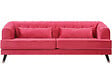HABITAT ET JARDIN - Canapé fixe en velours "Gloria" - 216 x 86 x 76 cm - 3 places - Rouge - vignette
