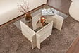 HABITAT ET JARDIN - Table basse en bois "Vetrino" - 105 x 65 x 40 cm - Travertin - vignette