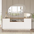 HABITAT ET JARDIN - Buffet en bois "FR15" - 180 x 44 x 75 cm - Pin atlantique Blanc - vignette