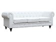 HABITAT ET JARDIN - Canapé fixe Chesterfield "Aliza" - 208 x 82 x 70 cm - 3 places - Blanc - vignette