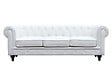 HABITAT ET JARDIN - Canapé fixe Chesterfield "Aliza" - 208 x 82 x 70 cm - 3 places - Blanc - vignette