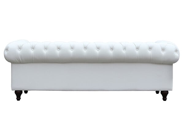 HABITAT ET JARDIN - Canapé fixe Chesterfield "Aliza" - 208 x 82 x 70 cm - 3 places - Blanc - large