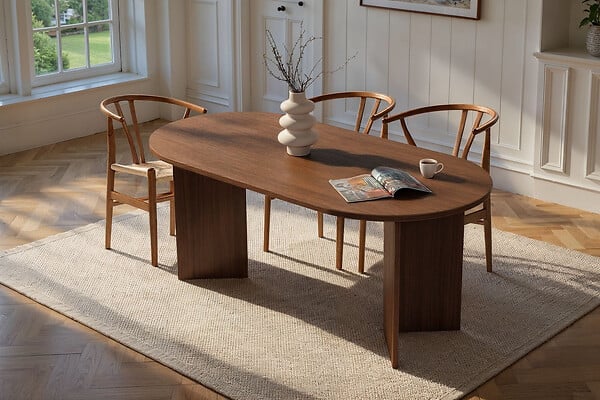 HABITAT ET JARDIN - Table à manger en bois "Sablin" - 180 x 89 x 75 cm - Noyer - large