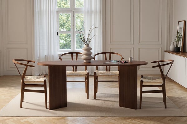 HABITAT ET JARDIN - Table à manger en bois "Sablin" - 180 x 89 x 75 cm - Noyer - large