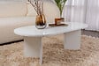 HABITAT ET JARDIN - Table basse en bois "Sable" - 60 x 119 x 40 cm - Blanc - vignette