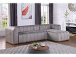 HABITAT ET JARDIN - Canapé d'angle en velours "Victor Hugo" - 3 places - Gris - vignette