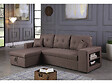 HABITAT ET JARDIN - Canapé d'angle convertible/réversible "Axel" - 3 places - Taupe - vignette