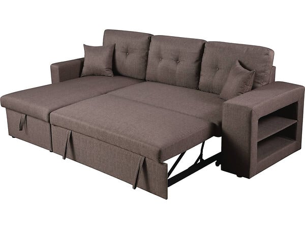 HABITAT ET JARDIN - Canapé d'angle convertible/réversible "Axel" - 3 places - Taupe - large
