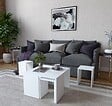 HABITAT ET JARDIN - Ensemble de tables basses en bois "Ortanca" - 60 x 60 x 37 cm - Blanc - vignette