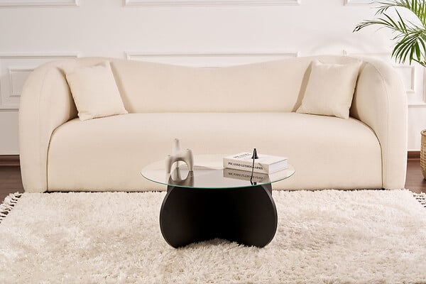 HABITAT ET JARDIN - Table basse en bois "Aeris" - 75 x 75 x 35 cm - Bois NoirFumée - large