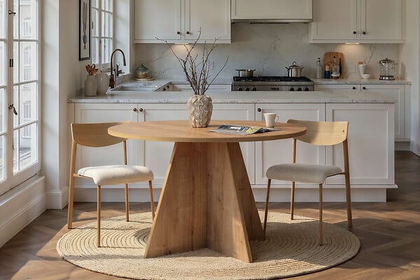 HABITAT ET JARDIN - Table à manger en bois "Virella" - 120 x 120 x 75 cm - Chêne Saphir - large
