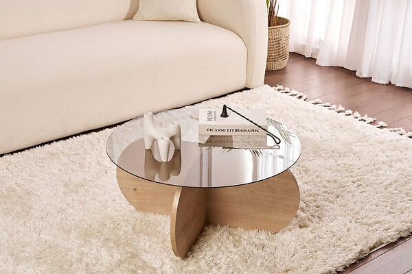 HABITAT ET JARDIN - Table basse en bois "Aeris" - 75 x 75 x 35 cm - Chêne SaphirFumées - large