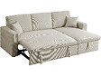 HABITAT ET JARDIN - Canapé d'angle convertible en velours côtelé "Alain" - 3 places - Beige - vignette
