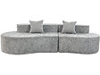 HABITAT ET JARDIN - Canapé virgule en tissu texturé "Avola" - 3 places - Gris - vignette
