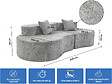 HABITAT ET JARDIN - Canapé virgule en tissu texturé "Avola" - 3 places - Gris - vignette