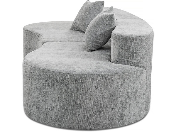 HABITAT ET JARDIN - Canapé virgule en tissu texturé "Avola" - 3 places - Gris - large
