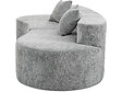 HABITAT ET JARDIN - Canapé virgule en tissu texturé "Avola" - 3 places - Gris - vignette