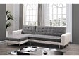HABITAT ET JARDIN - Canapé d'angle convertible et réversible "Theo" - 258 x 82/147 x 82 cm - 4 places -Gris/Blanc - vignette