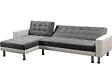 HABITAT ET JARDIN - Canapé d'angle convertible et réversible "Theo" - 258 x 82/147 x 82 cm - 4 places -Gris/Blanc - vignette