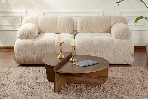 HABITAT ET JARDIN - Table basse en bois "Orion" - 90 x 60 x 30 cm - Noyer - large