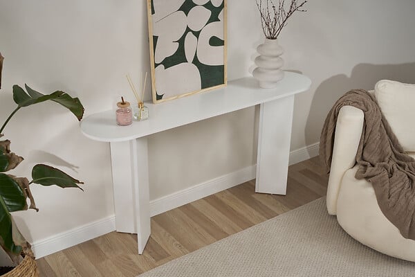 HABITAT ET JARDIN - Console en bois "Sira" - 150 x 35 x 75 cm - Blanc - large