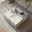 HABITAT ET JARDIN - Table basse en bois "Prizma" - 90 x 90 x 35 cm - Marbre Freesia - vignette